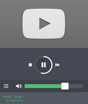 The song player widget for playing Song Requests The song player widget for playing Song Requests