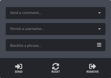 The controls widget The controls widget