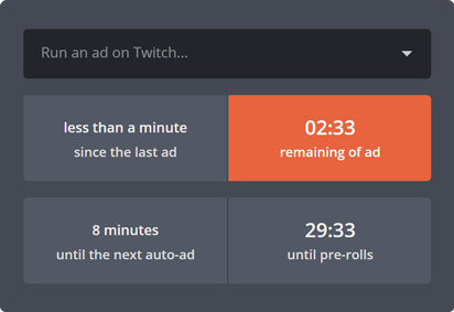 The Twitch ads widget The Twitch ads widget