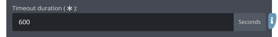 The timeout duration input in the settings menu The timeout duration input in the settings menu