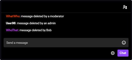 Messages pretending to be deleted in Twitch chat Messages pretending to be deleted in Twitch chat
