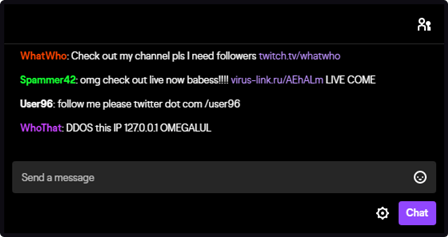 Links in Twitch chat Links in Twitch chat