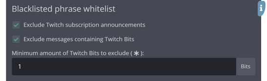 The whitelist section of the general settings menu The whitelist section of the general settings menu