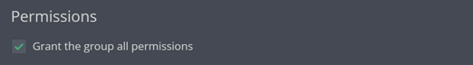 Granting a permission group all permissions Granting a permission group all permissions
