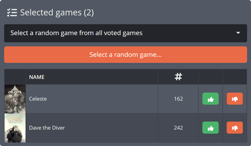 Selecting a random game to play for Twitch Game Vote Selecting a random game to play for Twitch Game Vote
