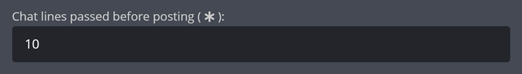 Chat lines passed before posting Chat lines passed before posting