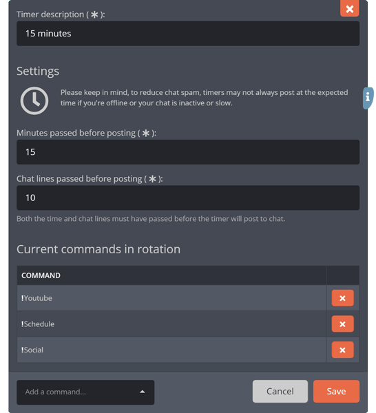 The timer edit-menu The timer edit-menu