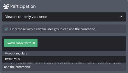 Restricting a Game Vote to certain user groups Restricting a Game Vote to certain user groups