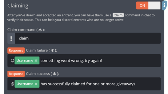 The claiming section of your advanced options The claiming section of your advanced options