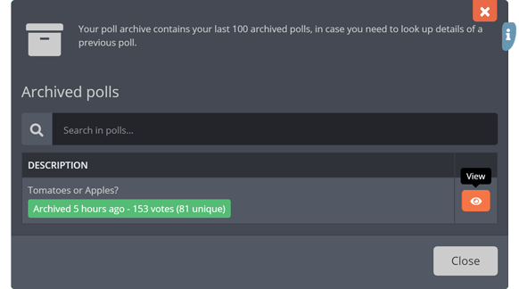 Archive of completed polls Archive of completed polls
