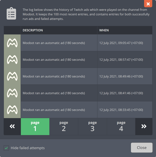 Viewing the history of past ads Viewing the history of past ads