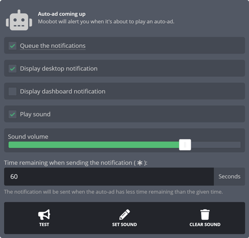 The ad-notifications menu The ad-notifications menu