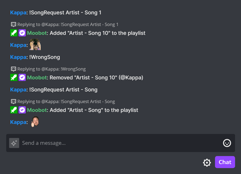 !WrongSong chat command in Twitch chat !WrongSong chat command in Twitch chat