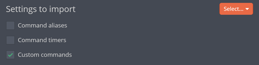 Choosing what to import Choosing what to import