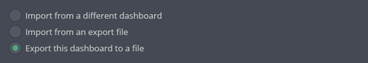 Export dashboard to a file Export dashboard to a file