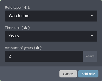 Adding a custom role, dialog Adding a custom role, dialog