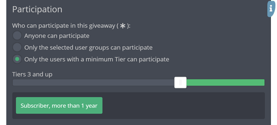 Restricting your giveaways to certain community members Restricting your giveaways to certain community members