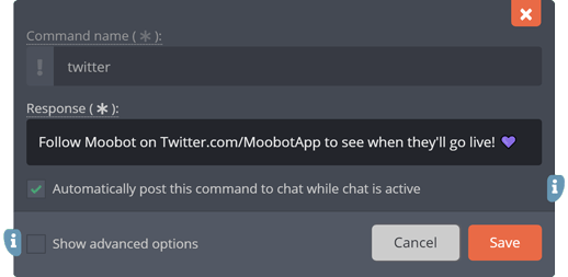 The custom command edit-menu The custom command edit-menu