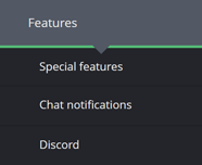 The features menu The features menu