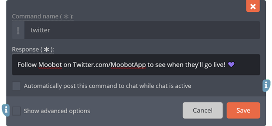 The custom command edit-menu The custom command edit-menu