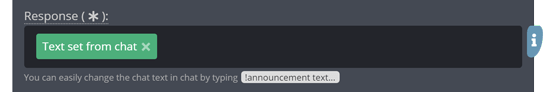Setting a chat command from chat, step 2 Setting a chat command from chat, step 2
