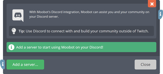 The Discord menu The Discord menu