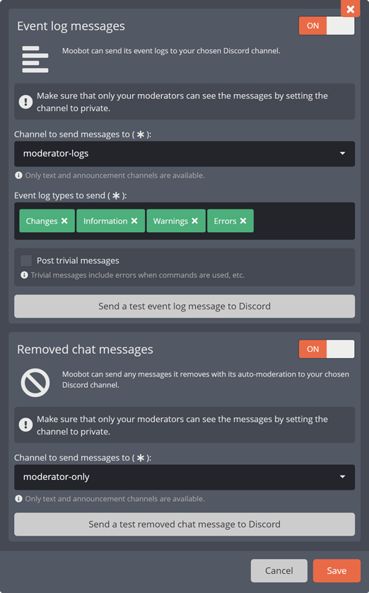 Posting your Moobot's activity to Discord Posting your Moobot's activity to Discord