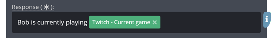 The Response input containing a response tag
