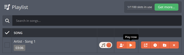 Immediately playing a song from your personal playlist Immediately playing a song from your personal playlist