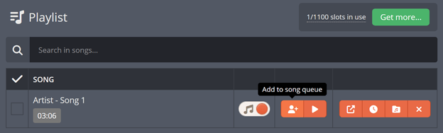 Queuing up songs from your personal playlist Queuing up songs from your personal playlist