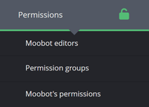 The permissions menu The permissions menu