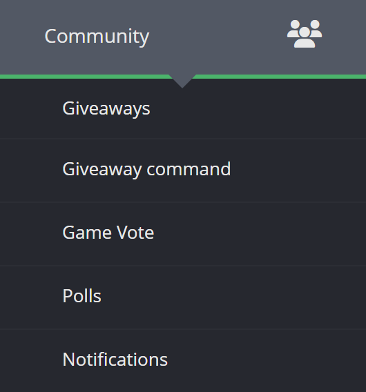 The community main menu