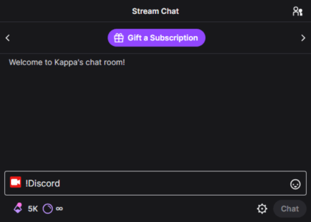 Sending the custom chat command to Twitch chat
