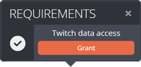 The requirements pop-up The requirements pop-up