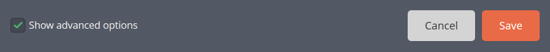 Showing advanced options Showing advanced options