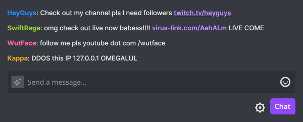Links in Twitch chat
