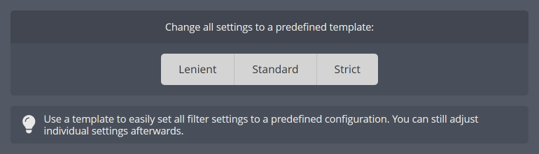 Using a predefined configuration for your message filters