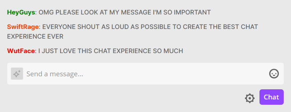 Excessive use of capital letters in Twitch chat