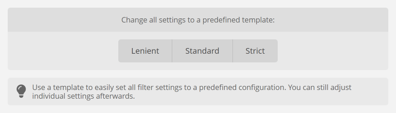 Using a predefined configuration for your message filters