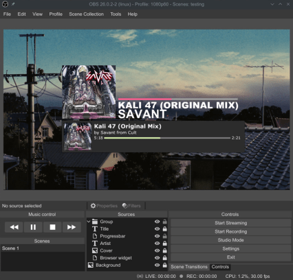Using an OBS plugin to display the current song information and cover art Using an OBS plugin to display the current song information and cover art