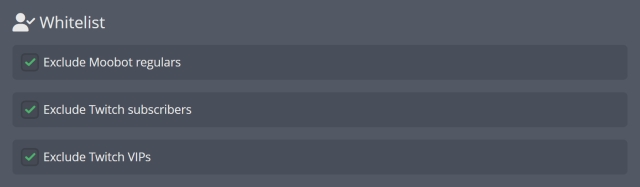 Excluding special Twitch viewers from auto moderation