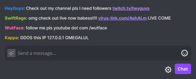 Links in Twitch chat