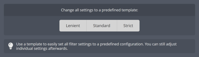 Using a predefined configuration for your message filters