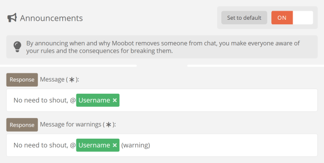 Announcing unwanted behavior in Twitch chat