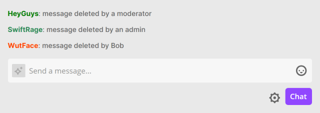 Messages pretending to be deleted in Twitch chat