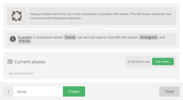 Adding a chat command alias
