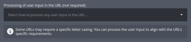 Transforming user input in the URL
