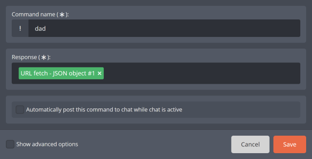 Using your own custom-built chat command
