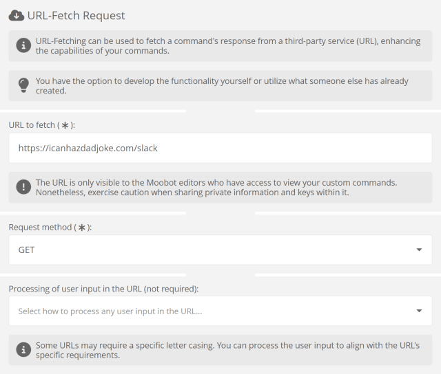 The request for custom-built chat commands