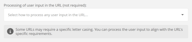 Transforming user input in the URL